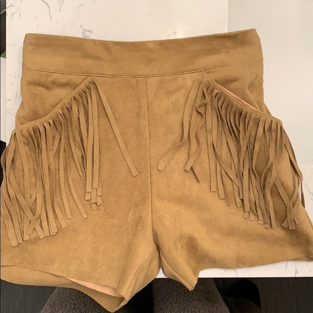 Faux suede shorts